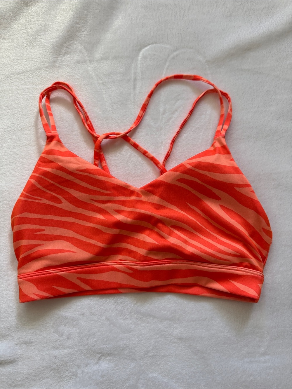 Orange Zebra Print Sports Bra
